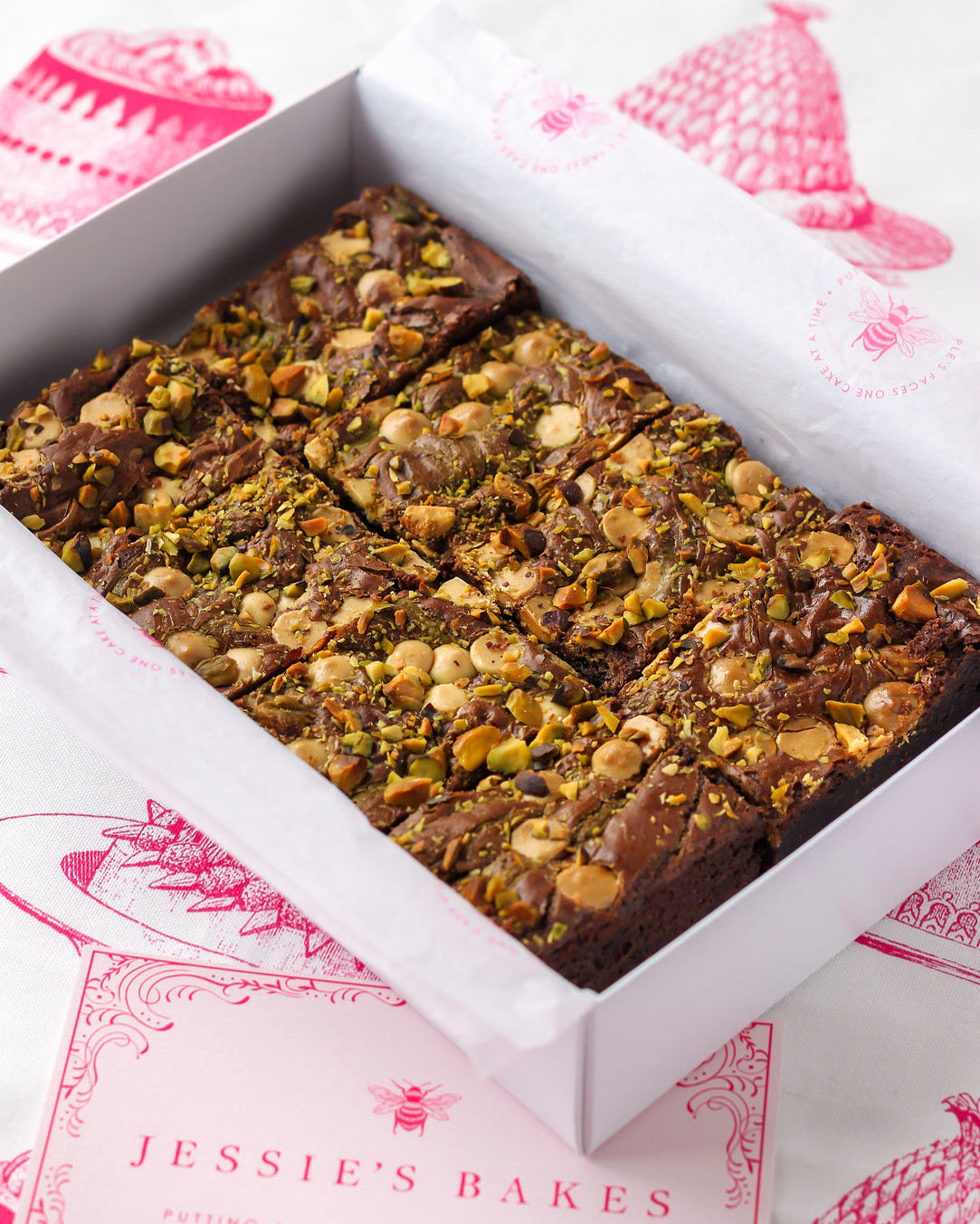 Pistachio & White Chocolate Brownies - 8